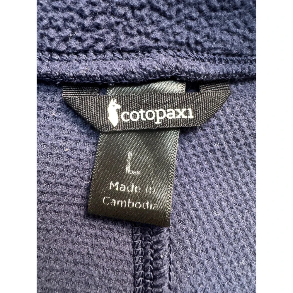Cotopaxi Abrazo Full Zip Fleece Jacket Womens L Cream Navy Colorblock Mock Neck
